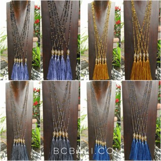 wholesale lot free shipping buddha head chrome tassels necklaces